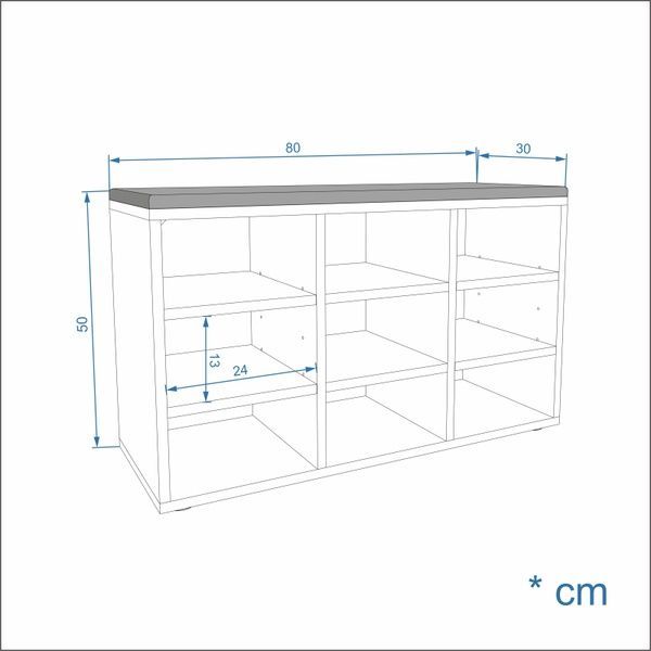 Тумба для взуття з сидінням, 9 секцій | Sofia 80 1860038 фото