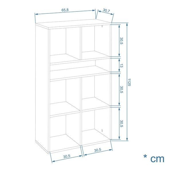 Книжковий стелаж з квадратними секціями для органайзерів | RIM6 p-186-401 фото