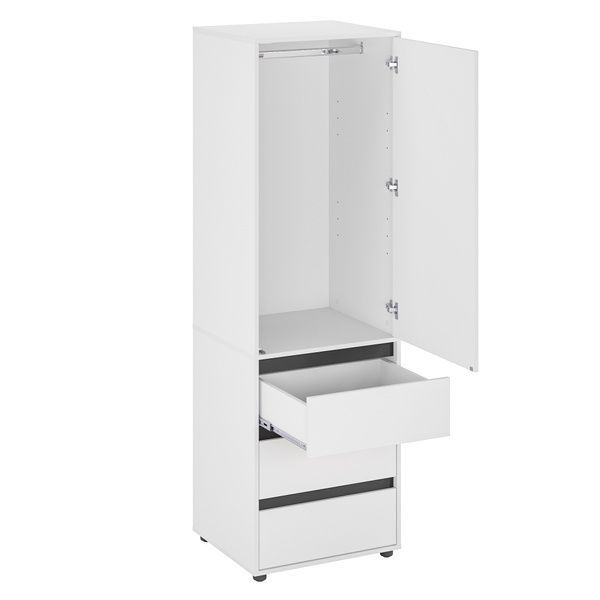 Мала шафа для одягу з 1 дверцятами та 3 шухлядами | CUBE 60S p-186-501  фото